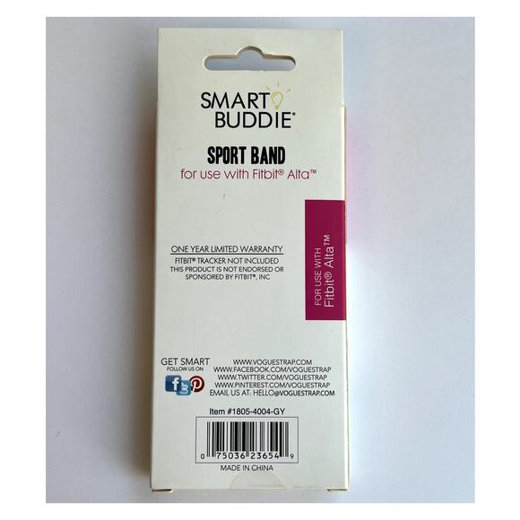 Smart Buddie Sport Band Gray Fitbit Alta New - Picture 5 of 6